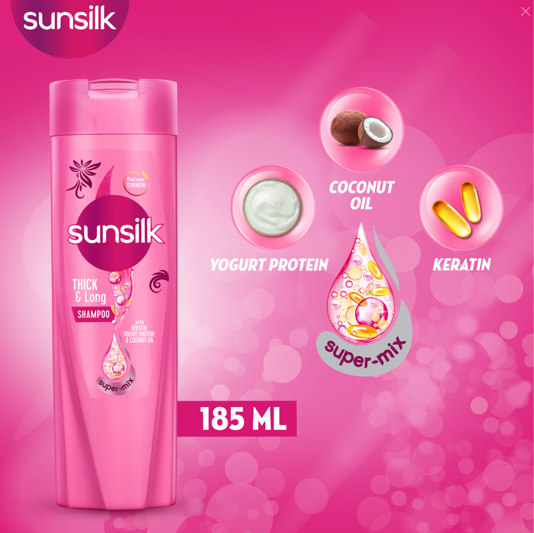 SUN SILK THICK & LONG SHAMPOO 185ML