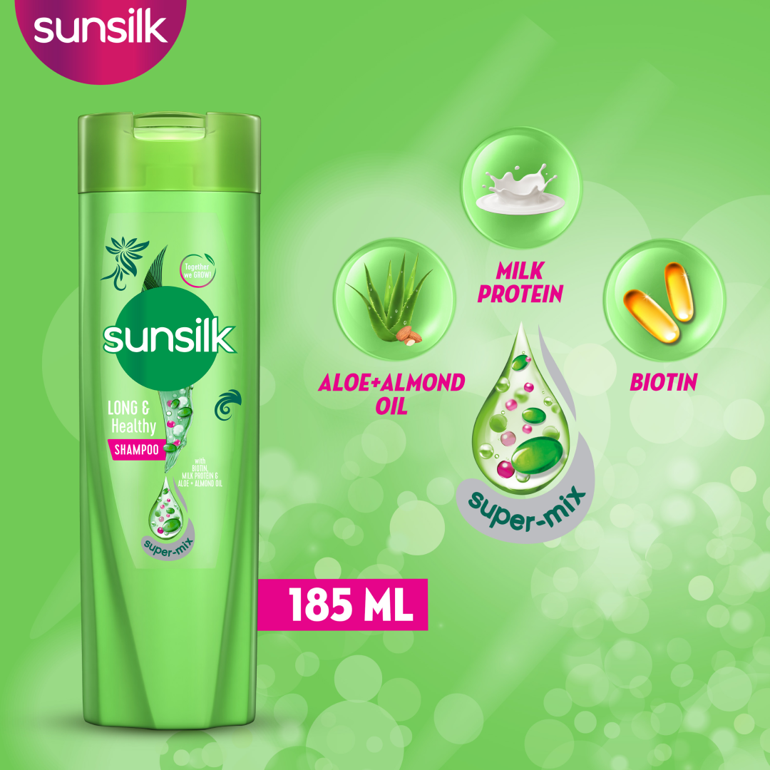 SUN SILK LONG & HEALTHY SHAMPOO 185ML