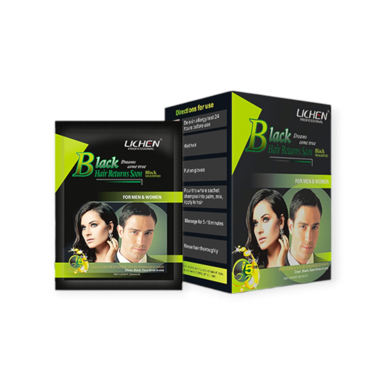 LICHEN BLACK HAIR COLOR SHAMPOO